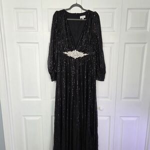 Glamorous Black Sequin Long Sleeve Dress